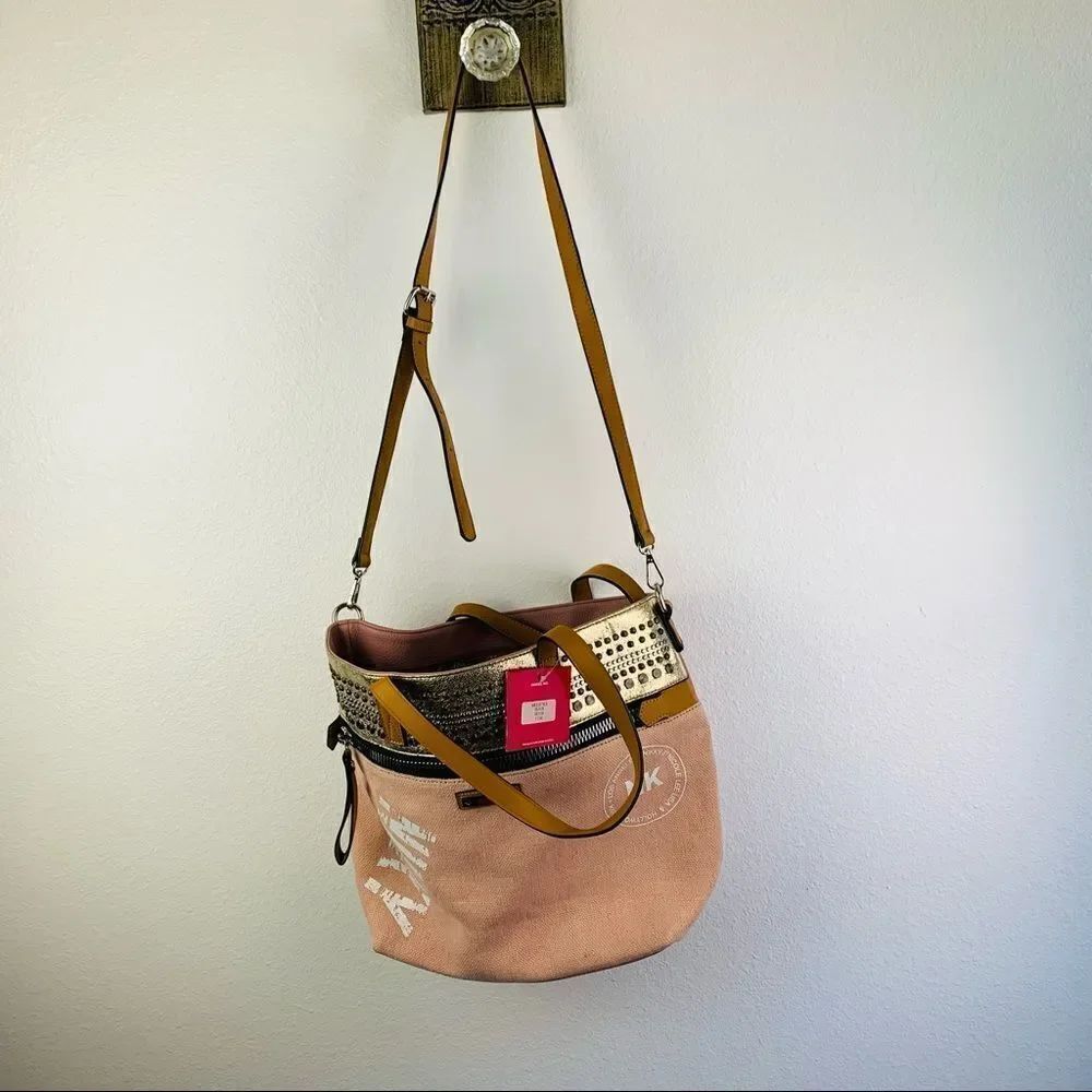 Nikky By Nicole Lee Pink Canvas Bag‎